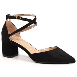 T.Sokolski Women's suede pumps with pointed toe, black