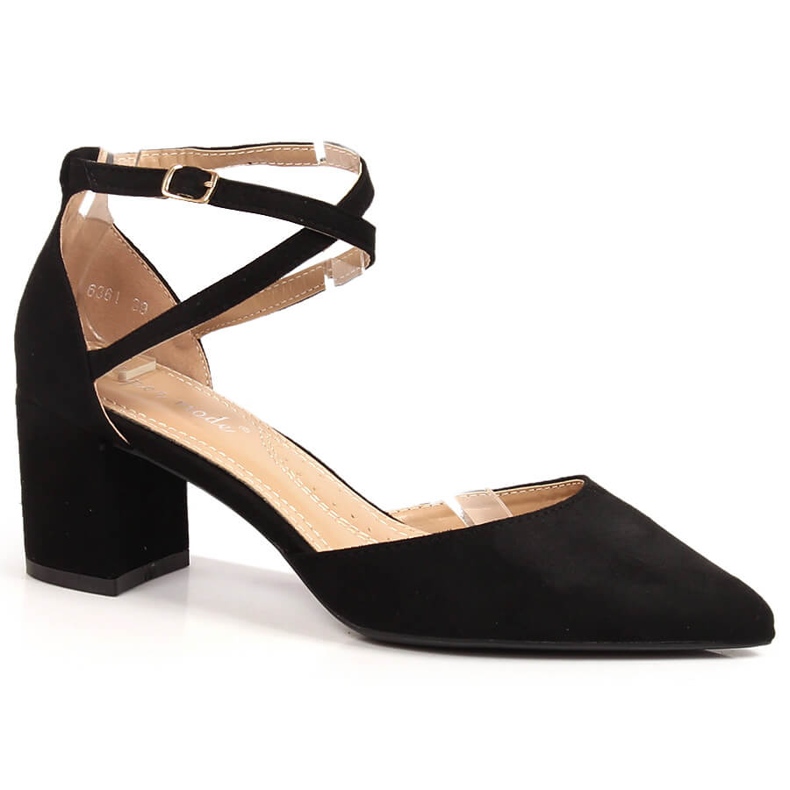 T.Sokolski Women's suede pumps with pointed toe, black