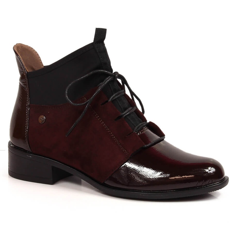 Women's flat-heeled, maroon Jezzi boots claret red Women's flat-heeled, maroon Jezzi boots claret red