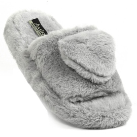 Women's plush slippers with a heart, gray T.Sokolski grey