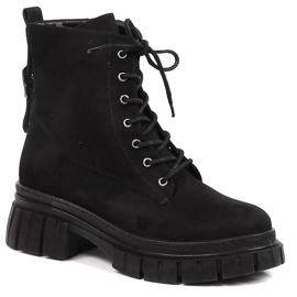 Women's suede workers on a black insulated platform T.Sokolski