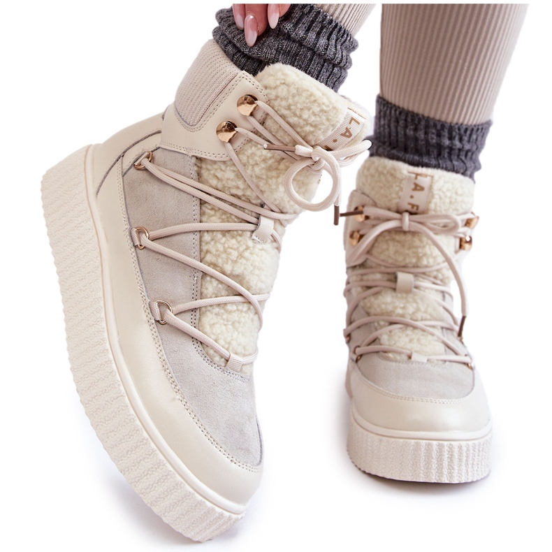 PL4 Women's Snow Boots La.Fi 280072W-QN Light beige