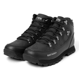 Men's Leather Hiking Boots Black Bustagrip Men's Leather Hiking Boots Black Bustagrip