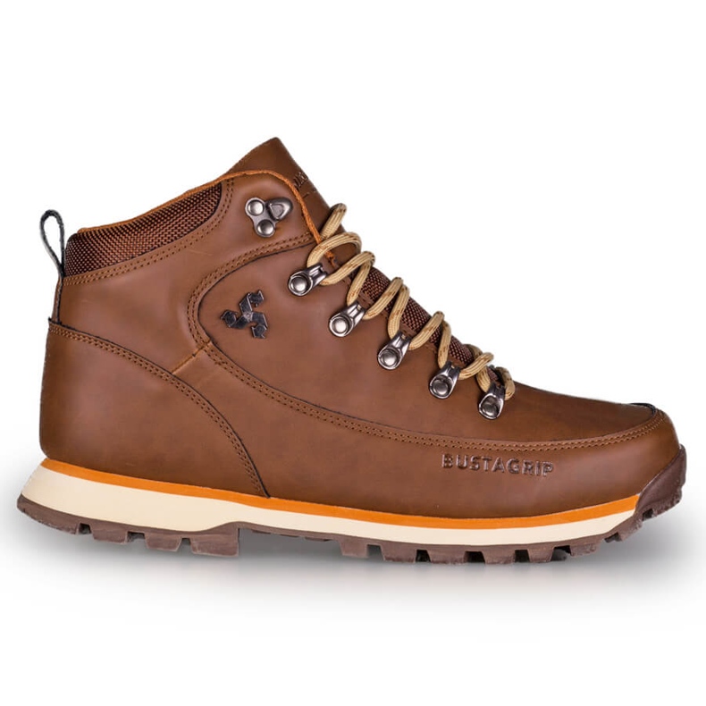 Men's Leather Hiking Boots Dark Brown Bustagrip Men's Leather Hiking Boots Dark Brown Bustagrip