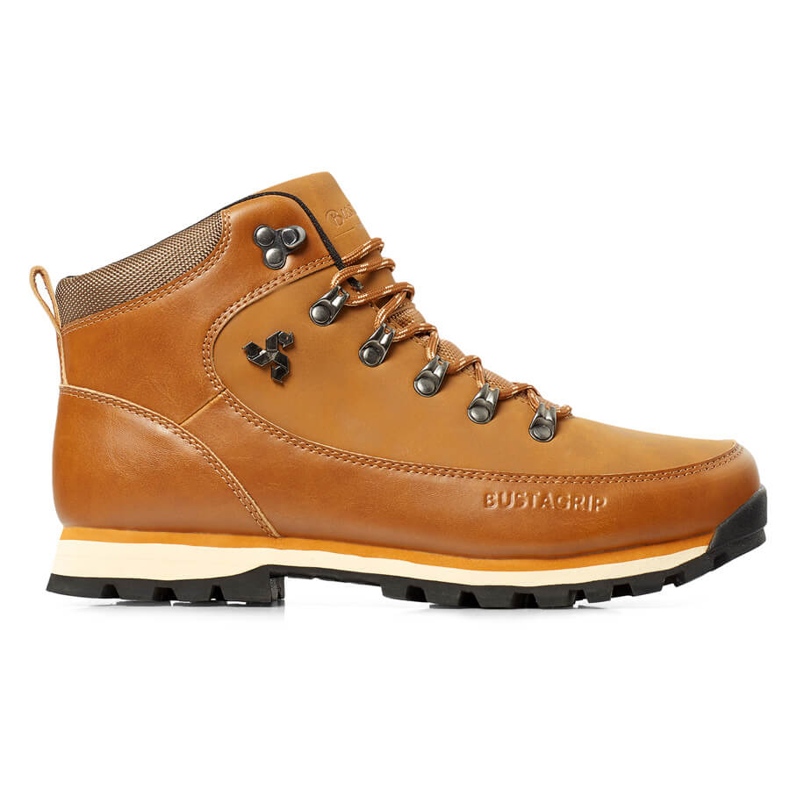Brown leather men's trekking shoes Outback Bustagrip