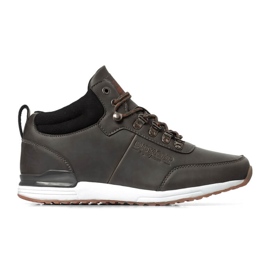 Gray leather men's shoes Jogger Bustagrip grey