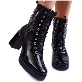 FILIPCZYK Fashionable Insulated Leather Ankle Boots With Decoration Black