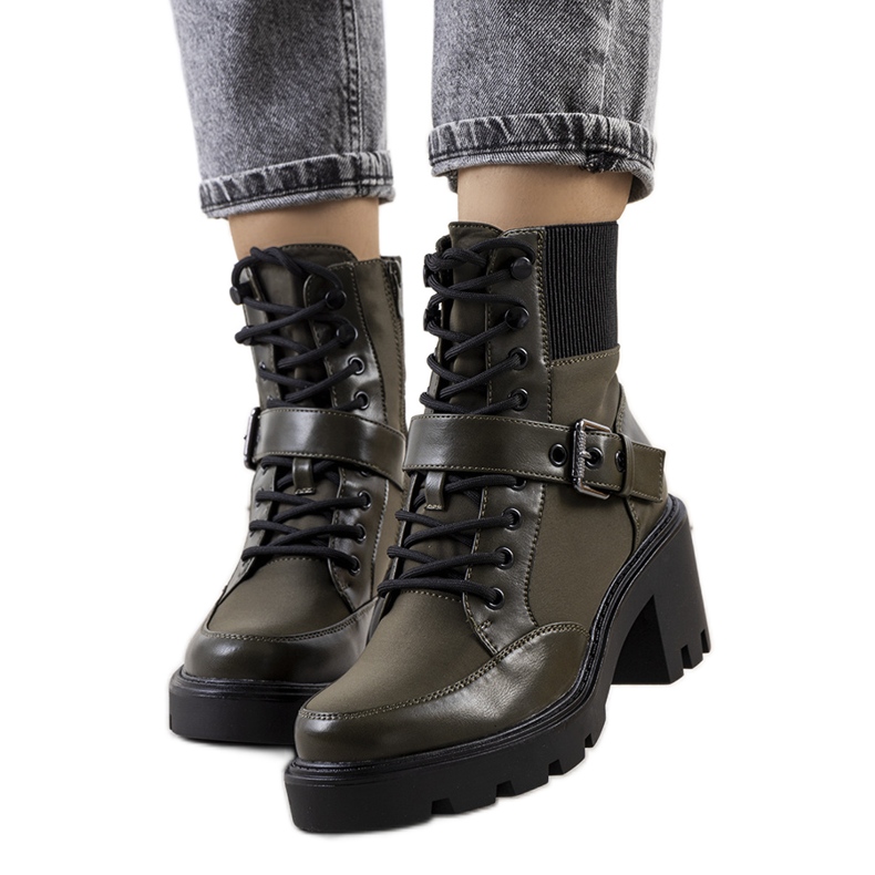PA1 Green Messina high-heeled shoes