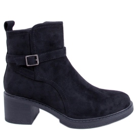 PA1 Aretha Black wide heel boots