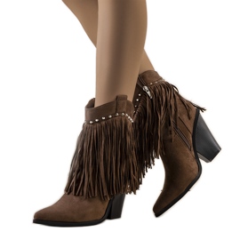 PA1 Brown cowboy boots with Zanco fringes