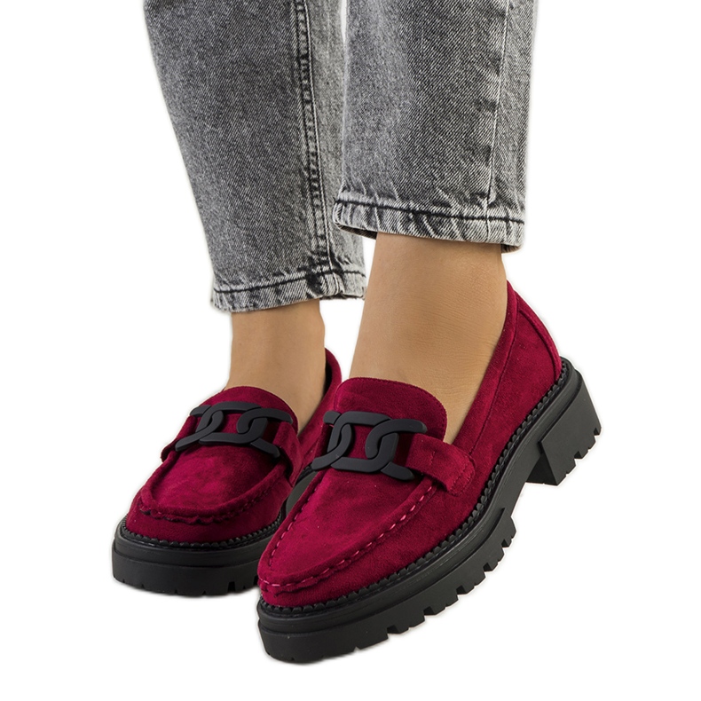 Gabriella burgundy eco-suede shoes red