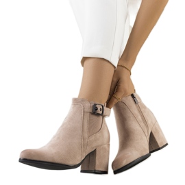 Beige ankle boots