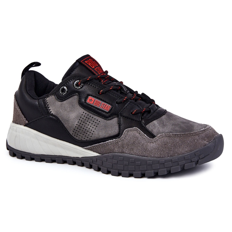 Men's Classic Sport Shoes Memory Foam Big Star KK174271 Gray black