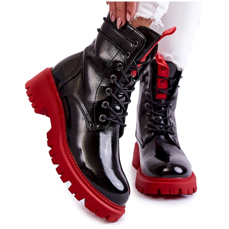 PL4 Patent Women's Boot La.Fi 250045R-LA Black-Red