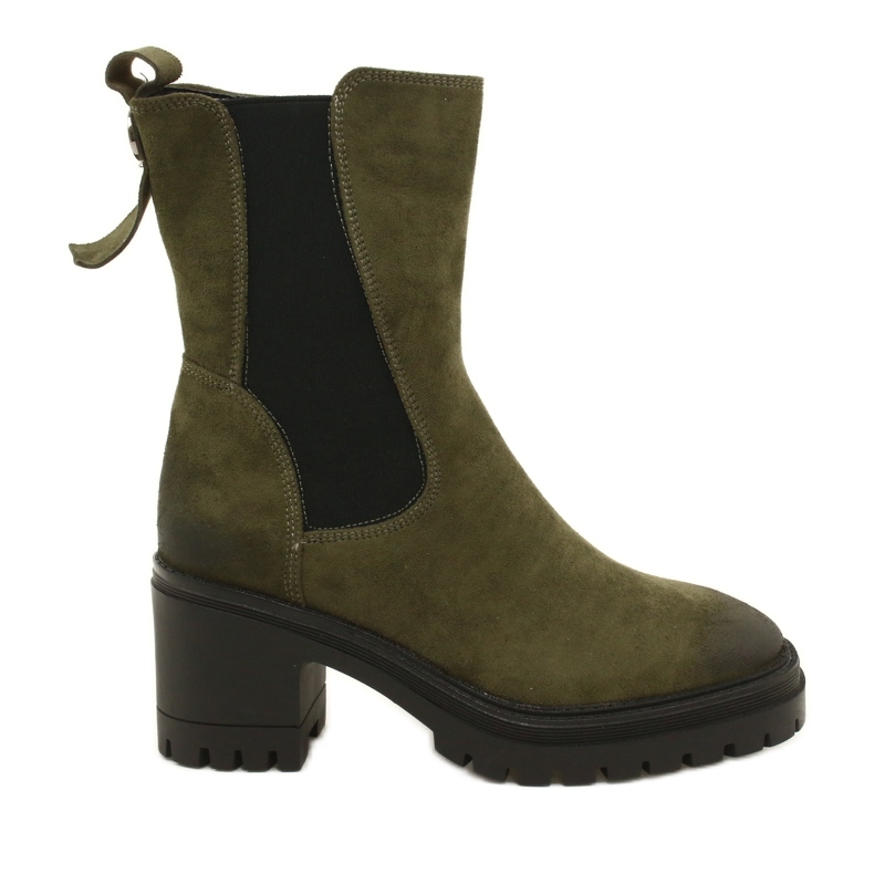 Vinceza Women's suede boots with a zipper Liris green Vinceza Women's suede boots with a zipper Liris green