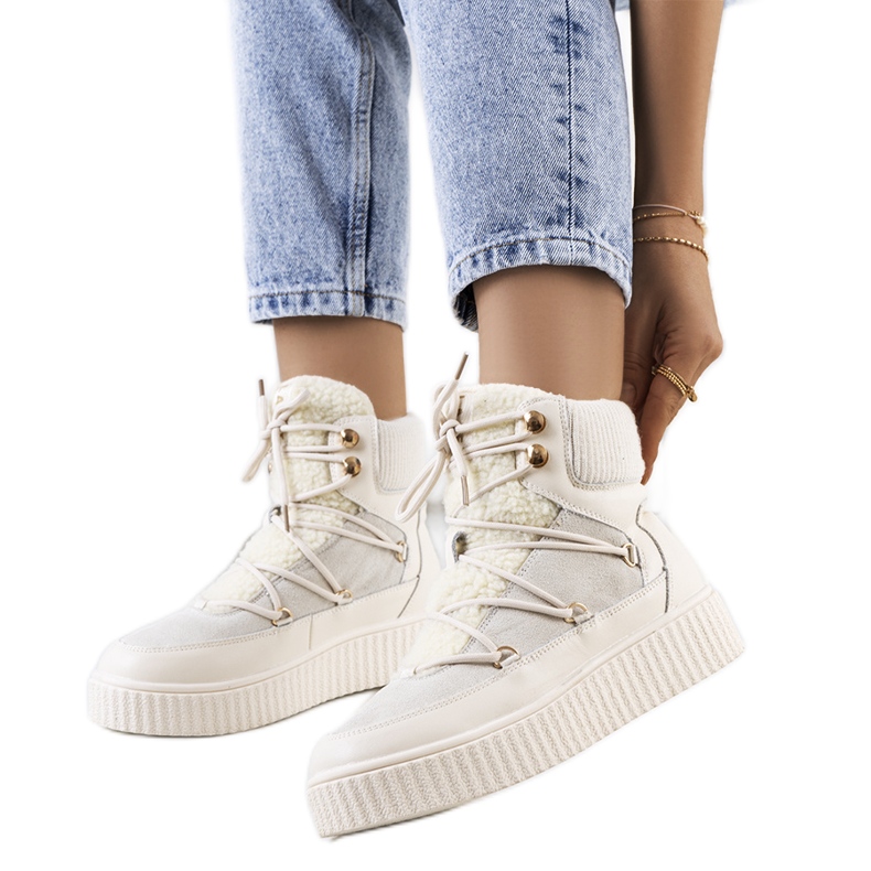 PA1 Ladies' beige snow boots from Laursen ecru