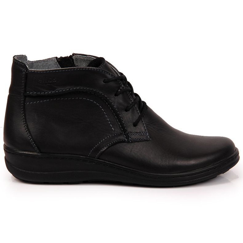 Black insulated leather boots black Helios 612-2