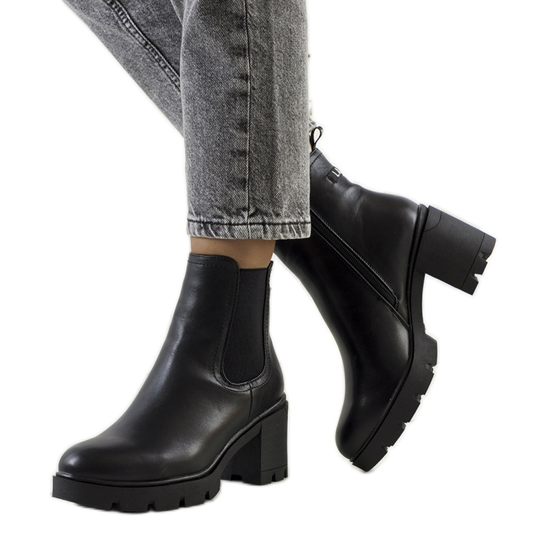 PA1 Black high-heeled boots from Selima
