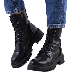 PA1 Black hiking boots on a high Rukit sole