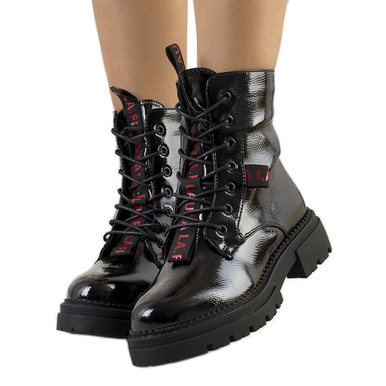 PA1 Black lacquered boots from Casies