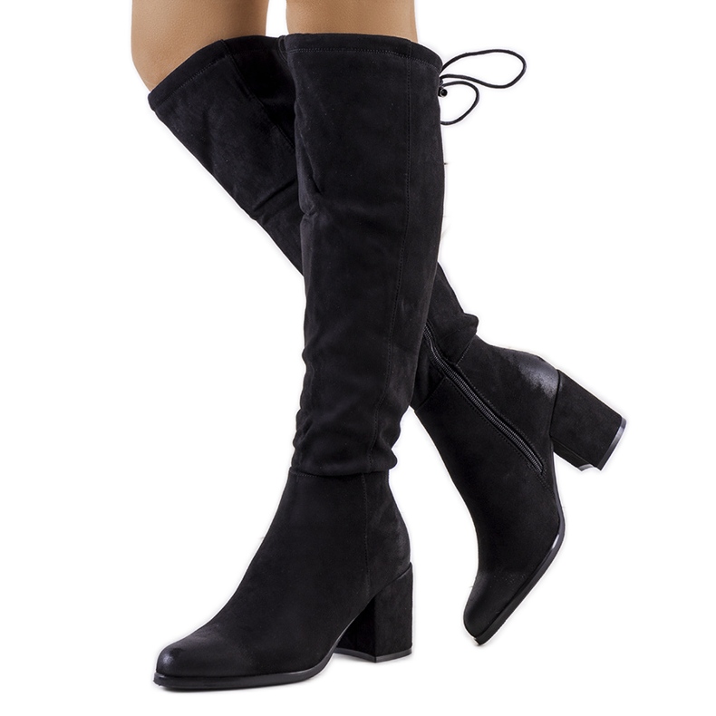 PA1 Black suede high-heeled boots from Georgie