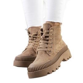 Devost brown eco-suede sneakers beige