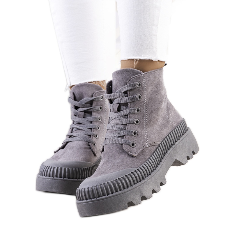 PA1 Gray Devost eco-suede sneakers grey