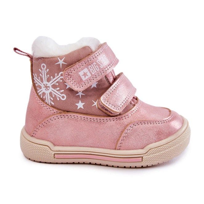 Children's Warm Boots With Velcro Big Star KK374188 Pink