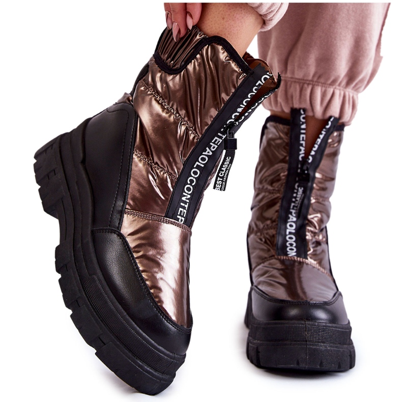 Vinceza Women's Comfortable Snow Boots, Brown and Black Elodia multicolored