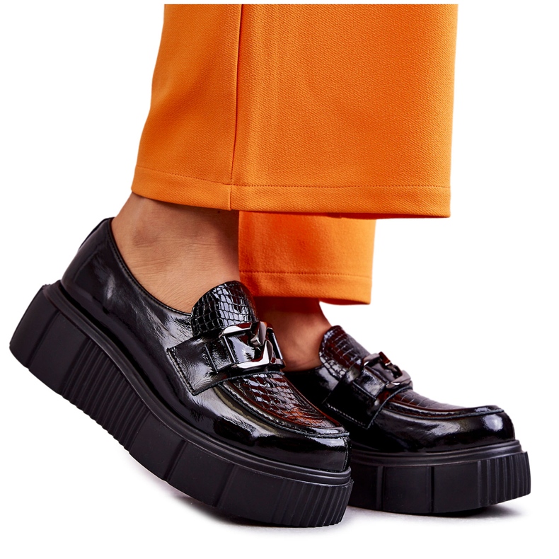 PL5 Fashionable leather shoes on the Black Marsol platform PL5 Fashionable leather shoes on the Black Marsol platform