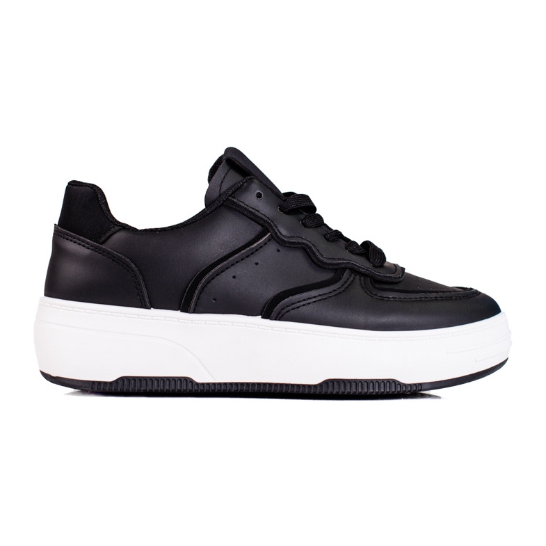 Women's Shelovet black sneakers on a thick sole