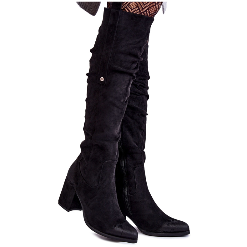 PL4 Suede Over The Knee Boots La.Fi 270065B-SU Black