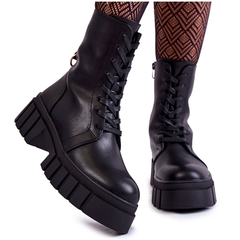Sergio Leone Leather Warm Boots On The Black Telisa Platform