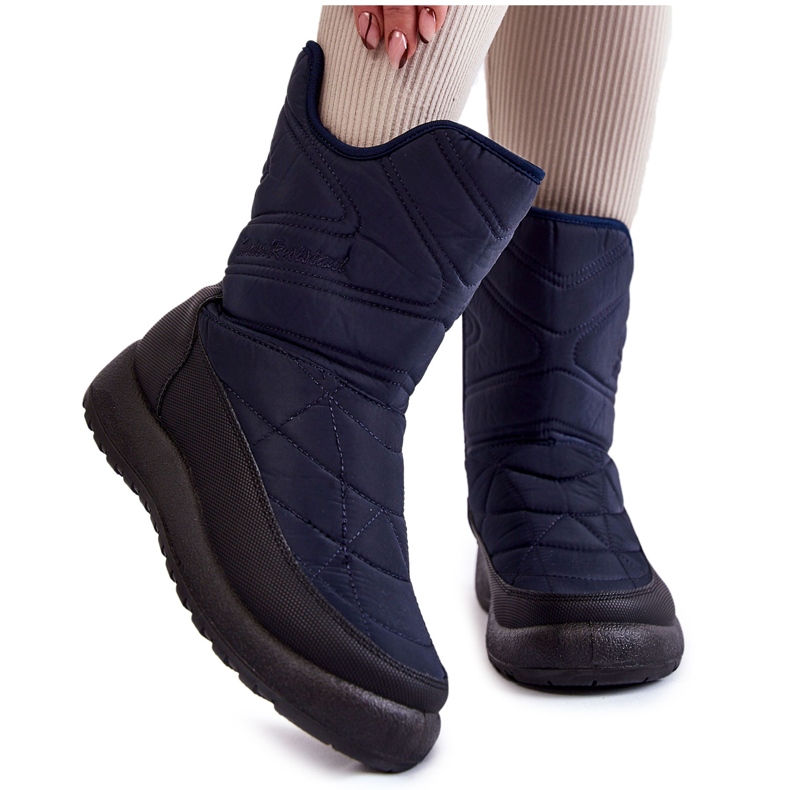 Winessa High Warm Navy Blue Snow Boots