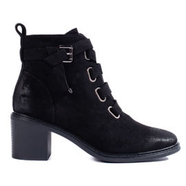 Women's ankle boots with a heel, black Women's ankle boots with a heel, black