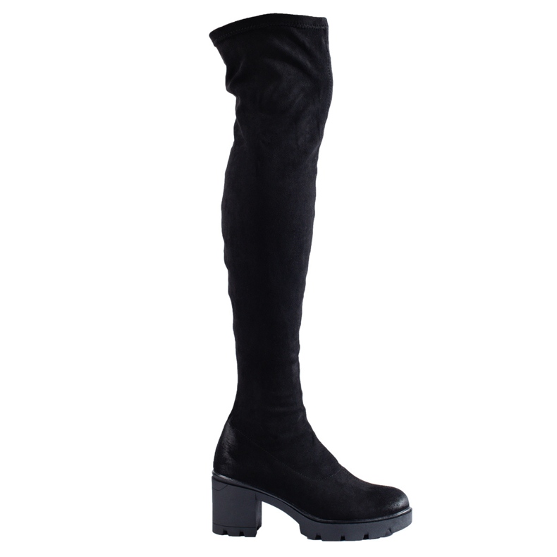 Women's thigh-high boots on the Shelovet post black