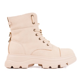 Women's hiking boots on the Shelovet platform beige