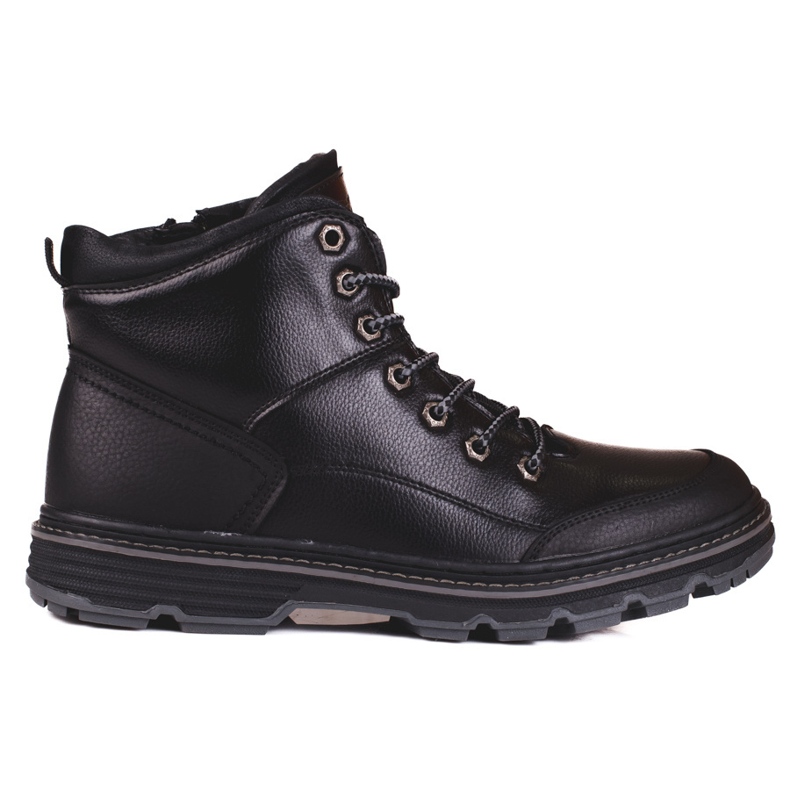 Black lace-up men's boots