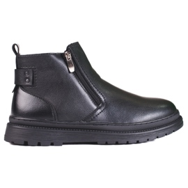 SHELOVET Men's black high boots with a zipper