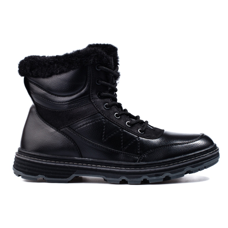 SHELOVET Men's winter boots insulated with fur black