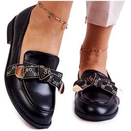 WS1 Women's Leather Loafers With A Black Dayes Bow
