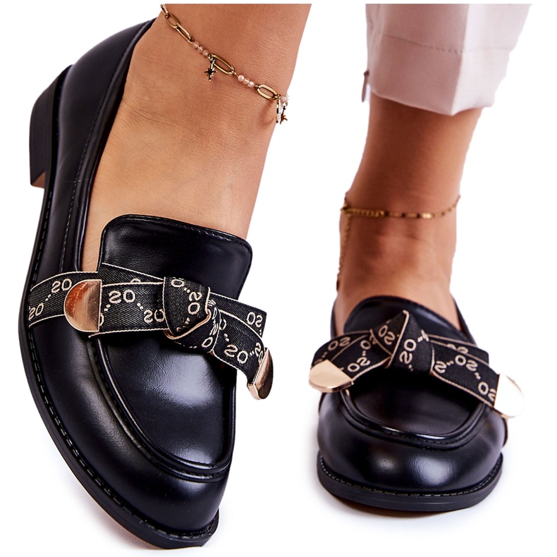 WS1 Women's Leather Loafers With A Black Dayes Bow