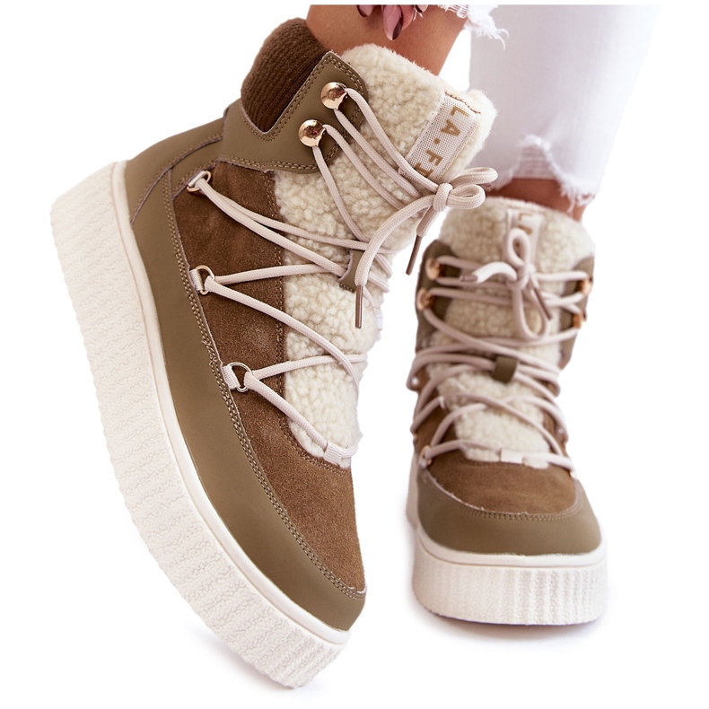 PL4 Women's Snow Boots La.Fi 280072KH-QN Brown-Green