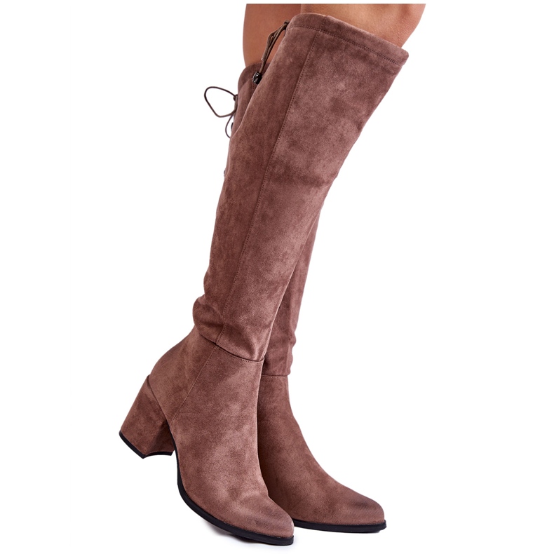 PL4 Women's Suede Over The Knee Boots La.Fi 270056TA-SU Light brown