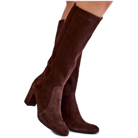 Women's Suede Boots Laura Messi 1415 Brown