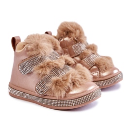 Children's Leather Warm Snow Boots Golden Leela Children's Leather Warm Snow Boots Golden Leela