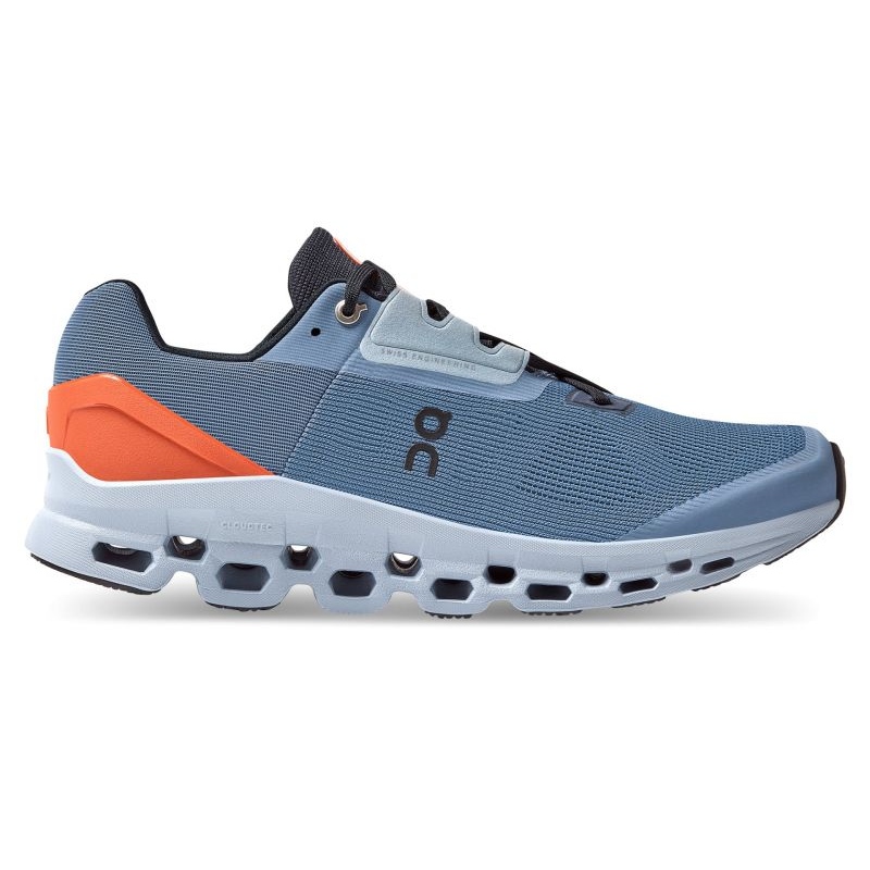 Blue orange top running shoes