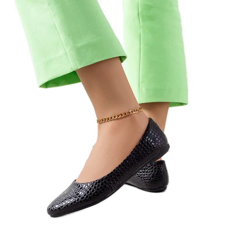 Inna Aquarine black ballerinas