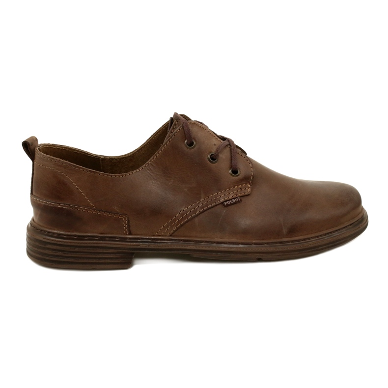 Polbut Men's leather shoes 191k brown