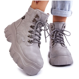 Women's Boots Memory Foam Big Star Gray KK274367 grey